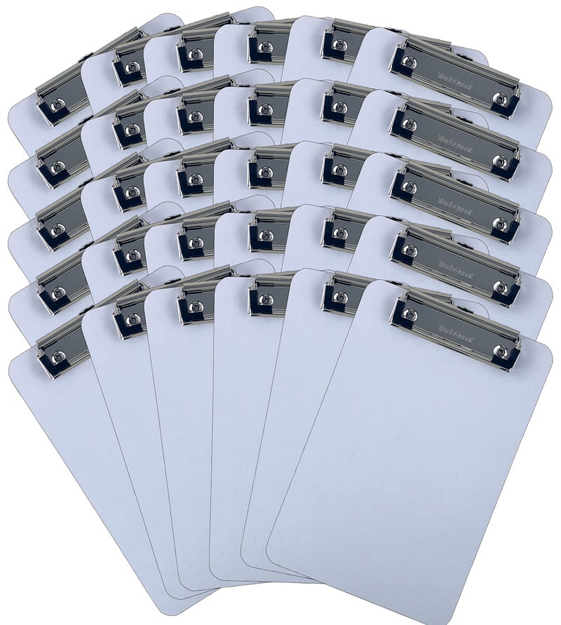 Trade Quest Small Memo Size 6'' x 9'' Clipboards Low Profile Clip Dry Erase Surface (Pack of 12) (Small) - Image 1